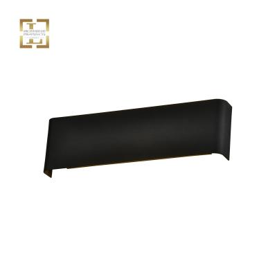 China Modern black rectangular decorative aluminum light fixturesfor wall light sconce garden villa hotel residential porch 8w residential villa for sale