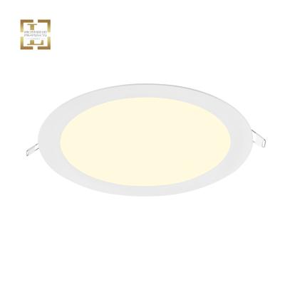 China Modern Ultra Thin Commercial Office Changeable Plastic Body CCT Recessed Panel Light Round Led Pot Light Ceiling Mount Led Light for sale