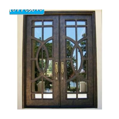 China Good Quality Modern Front Door Hot Selling Wrought Iron Prices Iron Grill Door Designs for sale