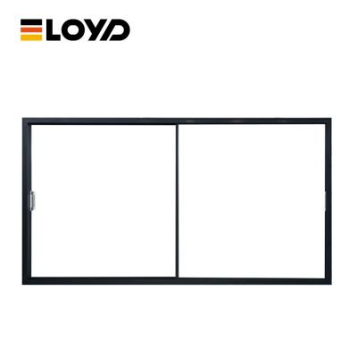 China Puertas de vidrio de doble deslizamiento de aislamiento acústico Cuadro de aluminio revestido en polvo exterior en venta