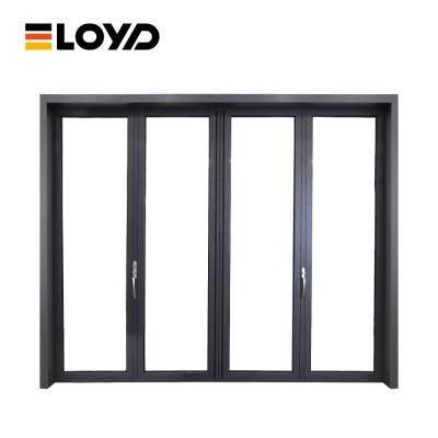 China Hurricane Proof Medium Narrow Aluminum Folding Patio glass Doors For Houses Interior for sale