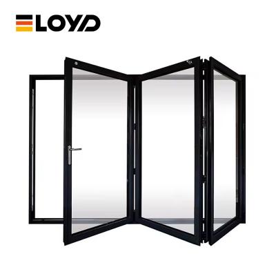 China Sliding Glass Accordion Bifold Exterior Patio Doors Hurricane Proof Insulated for sale