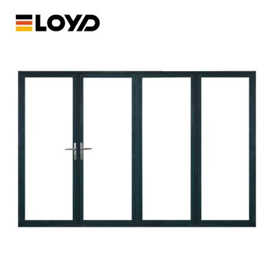 China Aluminium Bifold Folding Patio Doors Double Clear Tempered Glass OEM for sale