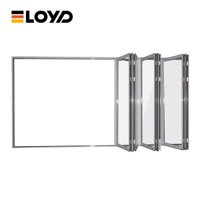 China Residential Internal Accordion Aluminum Sliding Glass Doors Bifold 28 inch for sale