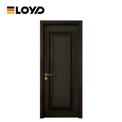 China Puerta francesa de vidrio negro de madera dura personalizada en venta