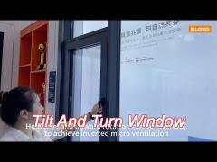 double glazing tempered glass aluminium tilt and turn windows