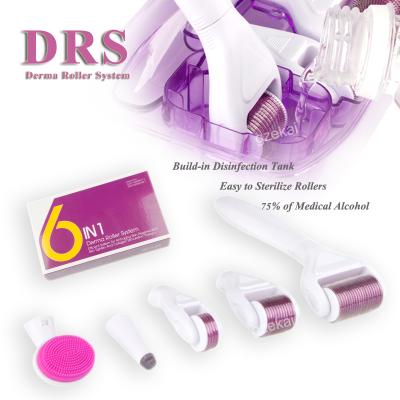 China Newest anti-blister! 6in1 derma roller micro needle therapy derma roller dermaroller 0.5mm needle for sale