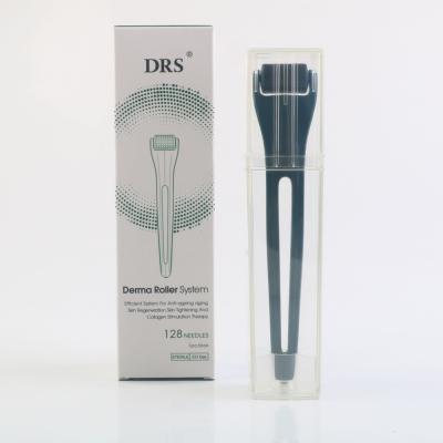 China New design derma roller 128 titanium anti-puffiness derma roller dermaroller titanium microneedle derma rolling device for sale