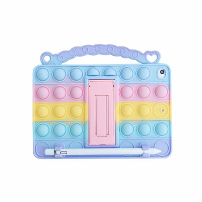 China Silicone Shockproof Back Rope Bubble Case Bumpy Person Back Shockproof Toy Kid Phone Case For iPad Case Protective Cover for sale