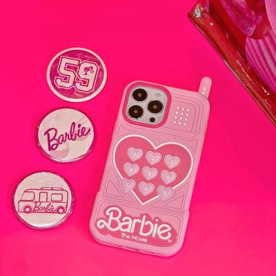 China 2023 New Arrival Populari 3D Barbie Silicone Mobile Cover Shockproof Pink Silicone Phone Case For iPhone12 13 14 11 for sale