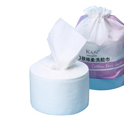 China Hot Sale 300g Roll Skin Care Face Towel Makeup Remover Cotton Compressed Cleaning Disposable Washcloth for sale