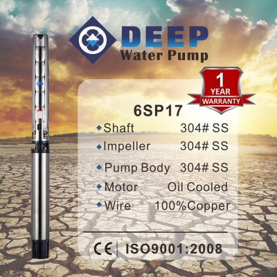 China Water 6SP 17 - 12 10 HP | 3 Phase Agriculture Water Pump (6 Inch 304 SS Satinless Steel Well Deep Well Submersible Pump) for sale