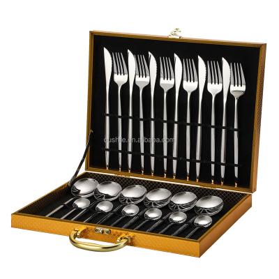 China Factory Direct Sale 410 Stainless Steel Silverware 24pcs Sustainable Flatware Set for sale