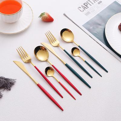 China Viable Popular Reusable Portuguese Tableware 4Pcs Western Restaurant Flatware Set for sale