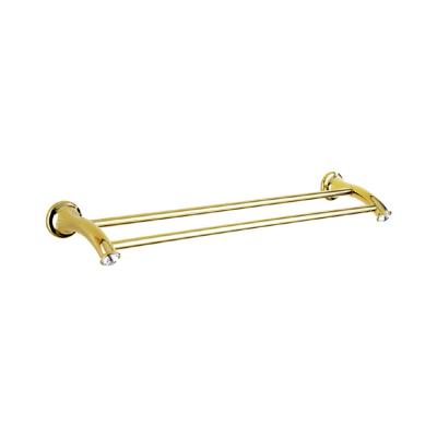 China Modern Hardware Decoration Gold Fittings Bathroom Zinc Alloy Gold Plated Towel Rack for sale