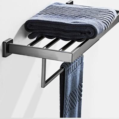 China China Factory Modern 304 Stainless Steel Bath Towel Rack Wholesale Thick Black Towel Racks for sale