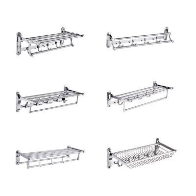 China Modern Zinc Alloy Chrome Plated Stainless Steel Towel Rack Folding Towel Rack for sale