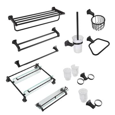 China Bathroom Wholesale Modern Luxury Zinc Alloy Hardware Luminous Towel Rack Holder Set for sale