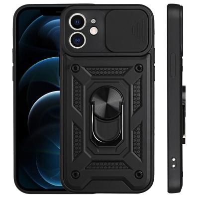 China Waterproof 360 Rotation Built In Kickstand With Camera Lens Slide Protector Cam Shield Military Grade Armor TPU Phone Case For iPhone 13 for sale