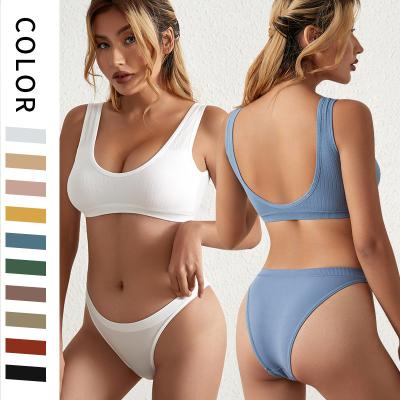 China QUICK DRY Plus Size Push Up Gym Fitness Yoga Sports Women Bra Underwear Panties Two Piece Set Sleepwear for sale