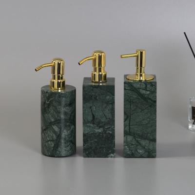 China Customized Viable Green Marble Bathroom Accessories Set Shower Gel Soap Solution Bottle Shampoo Bottle For Bathroom And Hotel for sale