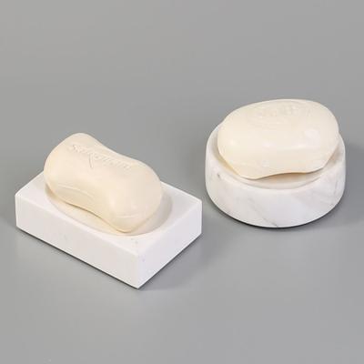 China Square Modern Polished Round Marble Soap Dish For Kitchen And Hotels Bathroom Marble Soap Mat Soap Dish for sale