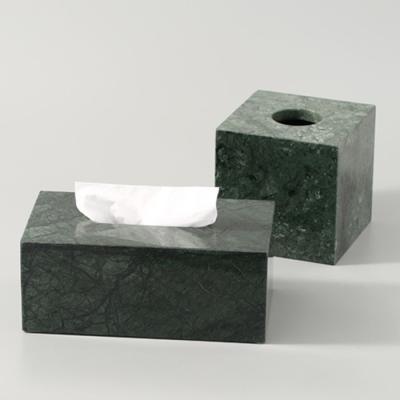 China Customized Modern Green Natural Marble Tissue Case Home Hotel Toilet Paper Box Home Furniture Hotel Lobby Decoration for sale