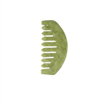 China Jade Head Massage Comb Rounded Natural Handmade Healthy Comfortable Jade Ten Teeth Comb Hair Beauty Care Hair Comb Massager Brush for sale