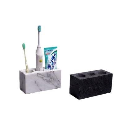 China Modern Marble Toothbrush Holder Sustainable Marble Bathroom Storage Customized For Bathroom And Hotel Accessory Set for sale