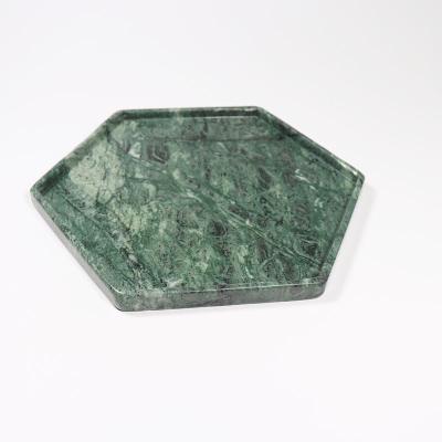 China Viable Wholesale Luxury Decorative Polygon Rectangle Natural Marble Serving Tray For Hotel Dining Room for sale