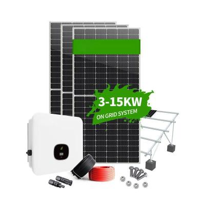 China Cheapest Price 10kw 12kw 15kw 20kw Home 15kw Module Kit Kit 100kw PV Home Solar Power On Grid Solar Generation Circuit for sale