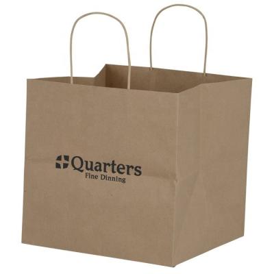 China Factory low price custom brown or white kraft paper recyclable twisted handle paper bags for food packaging for sale