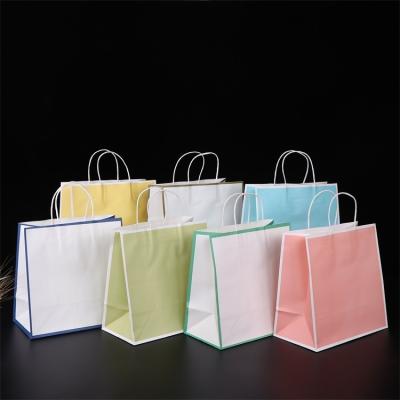 China Wholesale Cheap Recyclable Color Kraft Paper Bag For Global Package, Customize High Quality Gift Paper Handle Bags For Shops for sale