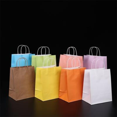 China Factory Direct Supply Recyclable Cheap Price Natural Reyclable Kraft Paper Handle Bag, Single Color Draw Gift Paper Bag For Shops for sale