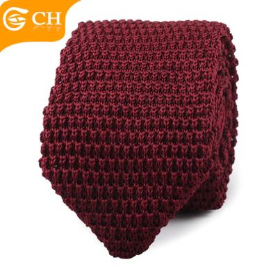 China Custom Plain Stripe Fashion Color Polyester Knitted Tie For Men for sale