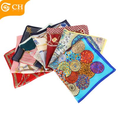 China Custom Fashion Fashion Factory Wholesale Printed 53*53cm 100% Silk Pouch Square for sale