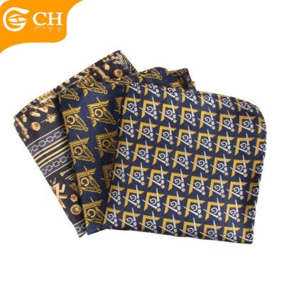 China Jacquard China Supplier Mens Masonic Handkerchief 100% Silk Pocket Square for sale