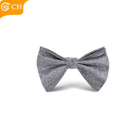 China Fashion Design Simple Gray Party Easy-wear Bow Tie for Kids and Men Crochet Plastic Bow Tie for sale