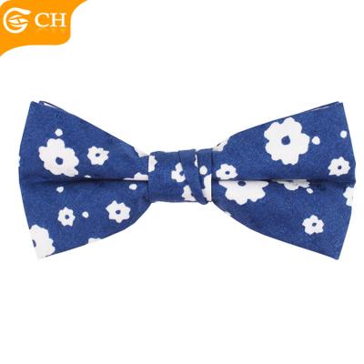 China Latest Design Floral Kids Flower Adjustable Kids Bow Tie Cotton Boys Bow Tie for sale