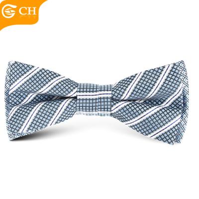 China Chunhe Custom Striped Trimmer Mens Striped Polyester Bow Ties for sale