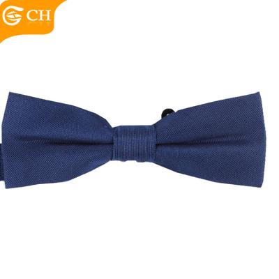 China Wholesale New Design Dobby Deep Blue Mens Polyester Bow Ties for sale