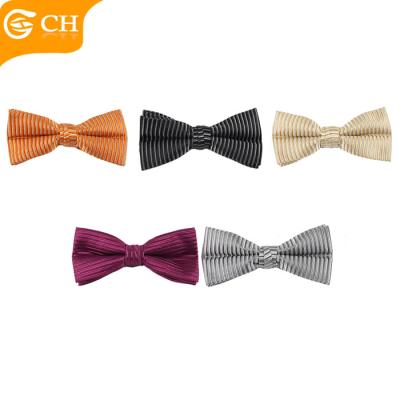 China High Quality Cheap Striped Design 100% Silk Yarn-dyed Striped Men's Bow Tie For Wholesale for sale