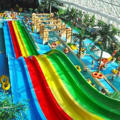 China Aqua Park/Amusement Park/Outdoor Colorful Water Playground Play Equipment Rainbow/Resort Water Park Racing Fiberglass Slide for sale