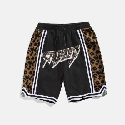 China Plus Size Men Slim French Terry Printed Leopard Shorts Pants Cotton for sale