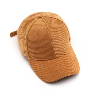 China COMMON Logo 6 Panel Plain Corduroy Baseball Cap High Quality Custom Hat for sale