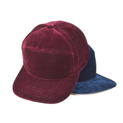 China COMMON Wholesale Single Adjustable 7 Panel Velvet Snapback Hat for sale