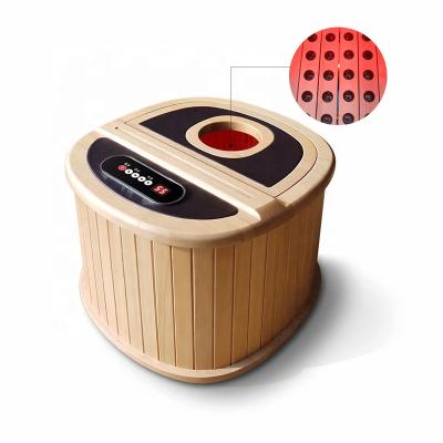 China Computer Control Panel Jade Stone Heat Infrared Wooden Foot Steamer Barrel Dry Sauna For Leg for sale