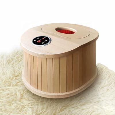 China Portable Wooden Computer Control Panel Massage Steam Dryer Foot Far Infrared Sauna with Jade Stone for sale