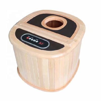 China Portable Wooden Foot One Person Foot Heating Dry Sauna Far Infrared Hot Tub for sale