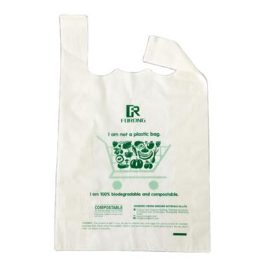 China biodegradable & Customized Compostable Grocery Bag Vest Carrier Bag Biodegradable Compostable Shopping Bag for sale